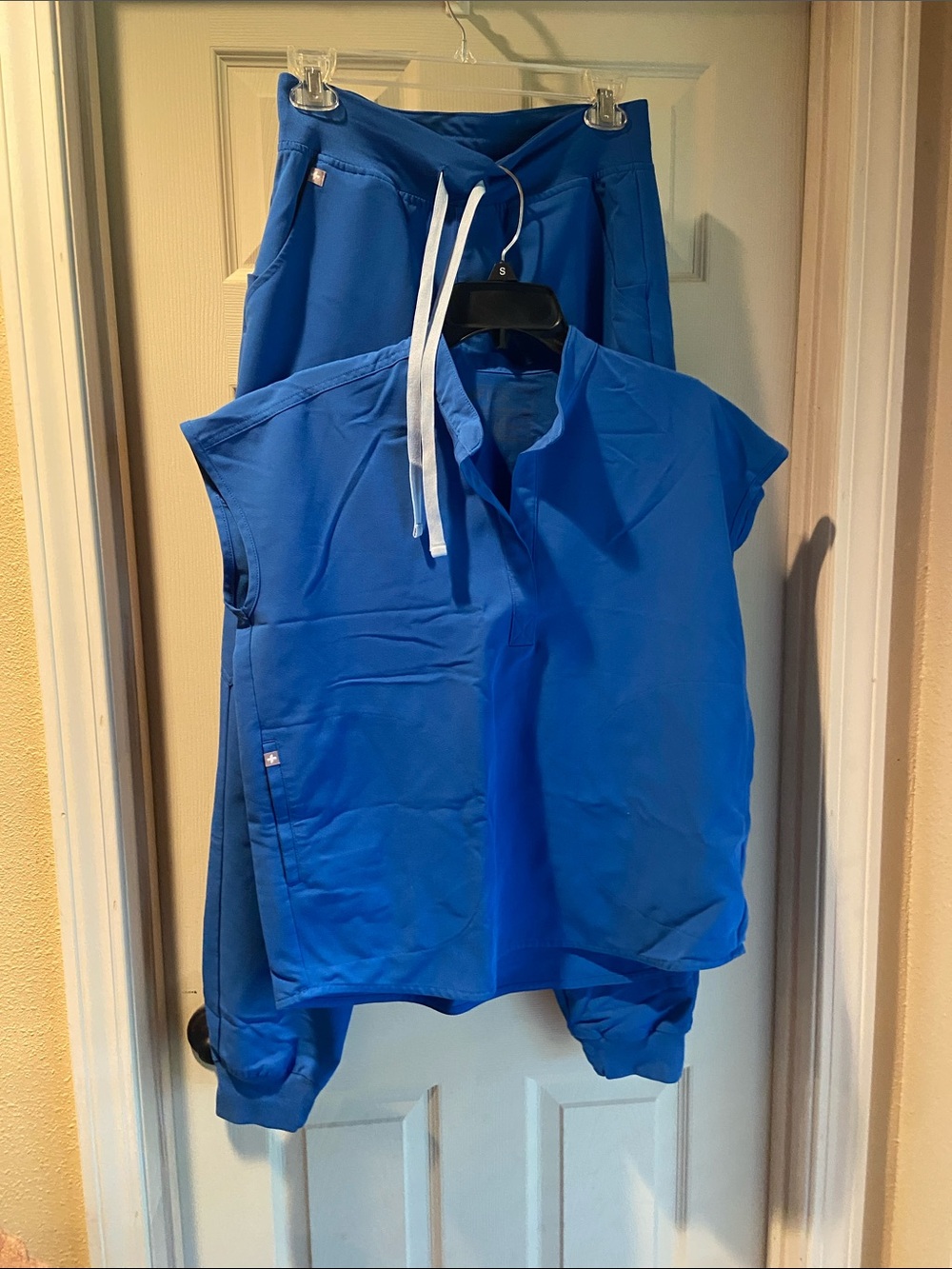Figs Women's Royal Blue Scrub Top and Jogger Pants
